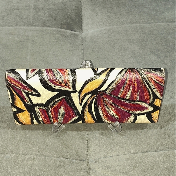 RARE SALVATORE FERRAGAMO GANCINI FLORAL PRINT CONTINENTAL LONG WALLET EUC - Picture 12 of 16